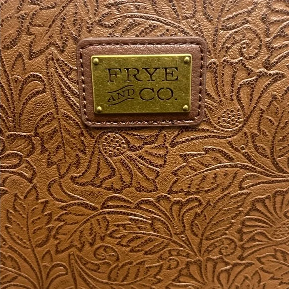 Frye and Co. Dark Brown Embossed Zipped Crossbody Bag - Picture 3 of 8